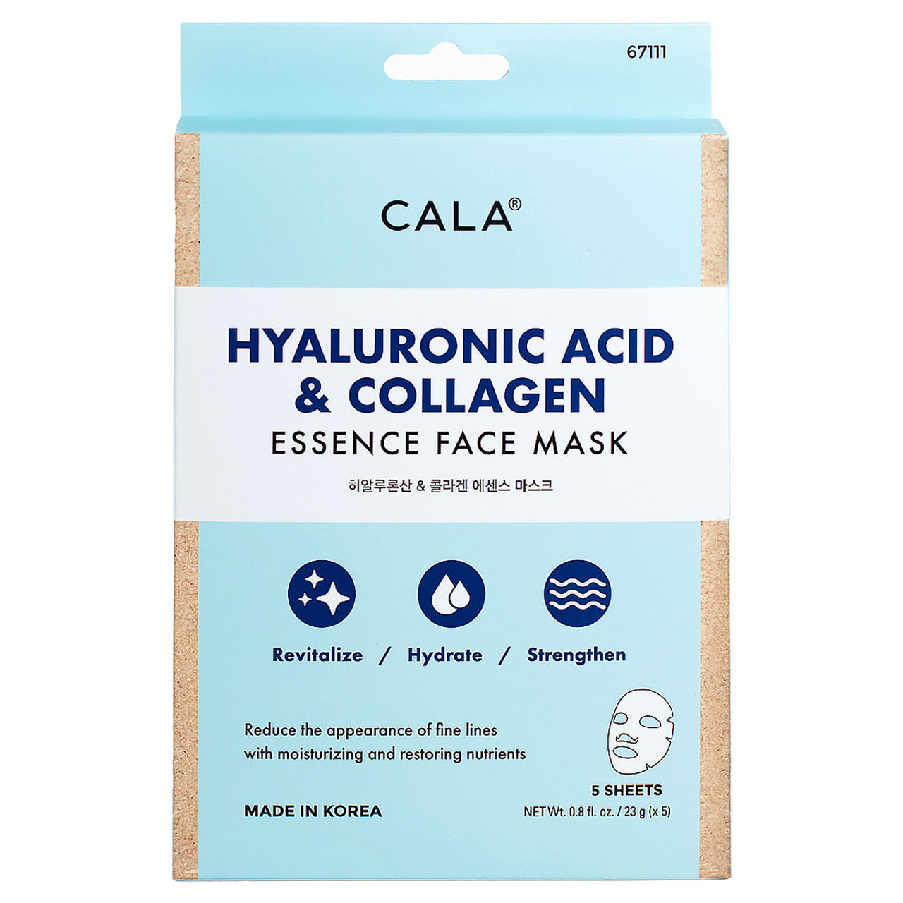 Cala Hyaluronic Acid & Collagen Essence Face Mask 5pcs/pk/0.23gram each