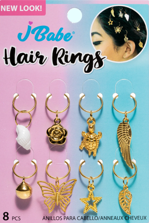 Hair Rings - Gold 8 Pcs