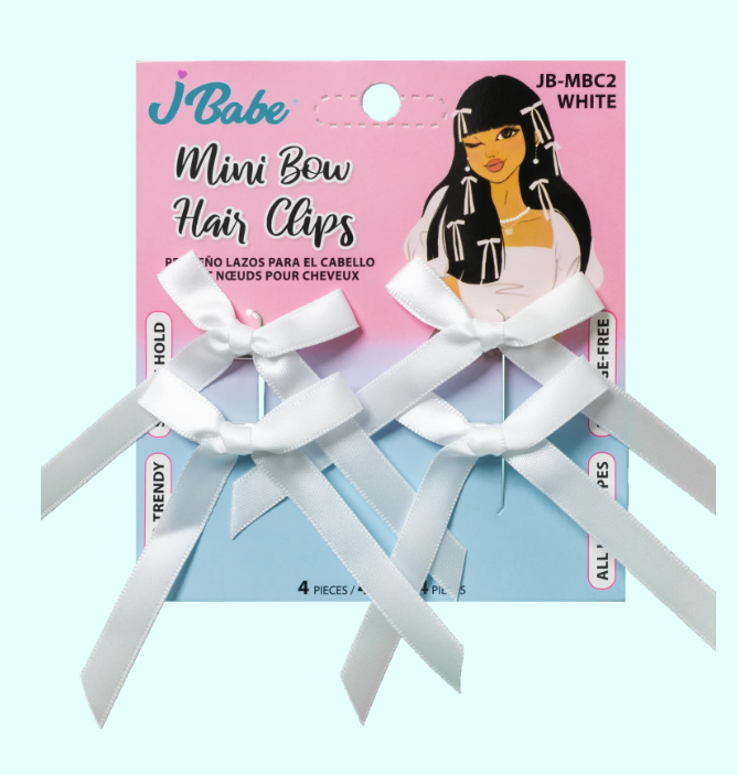 JBabe Mini Hair Bows - White