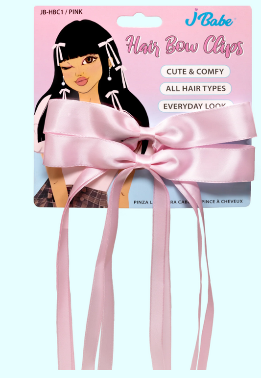 Jbabe Hair Bow Clips - Pink