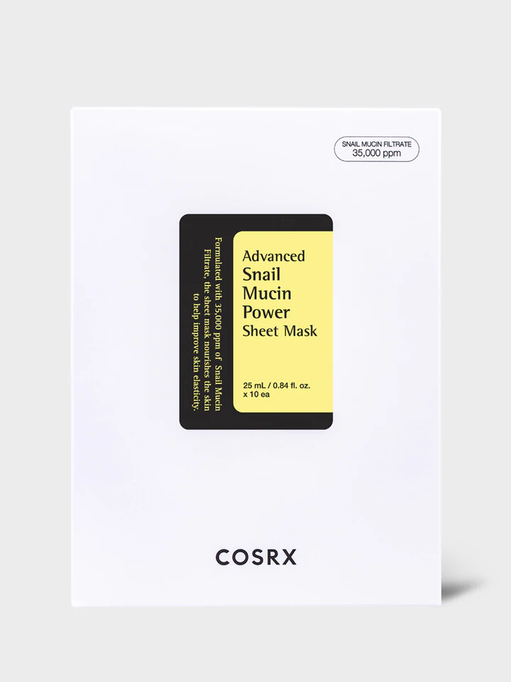 Cosrx Advanced Snail Mucin Power Essence Sheet Mast - 10ea x 25 ml