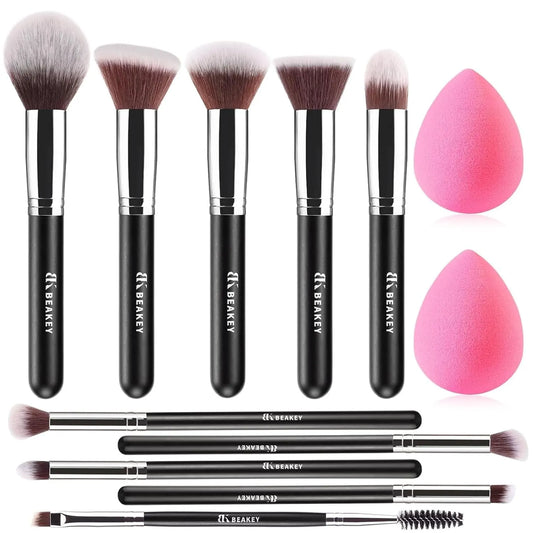 BEAKEY  Glamn Blend 10 pcs Brushes & 2 sponges