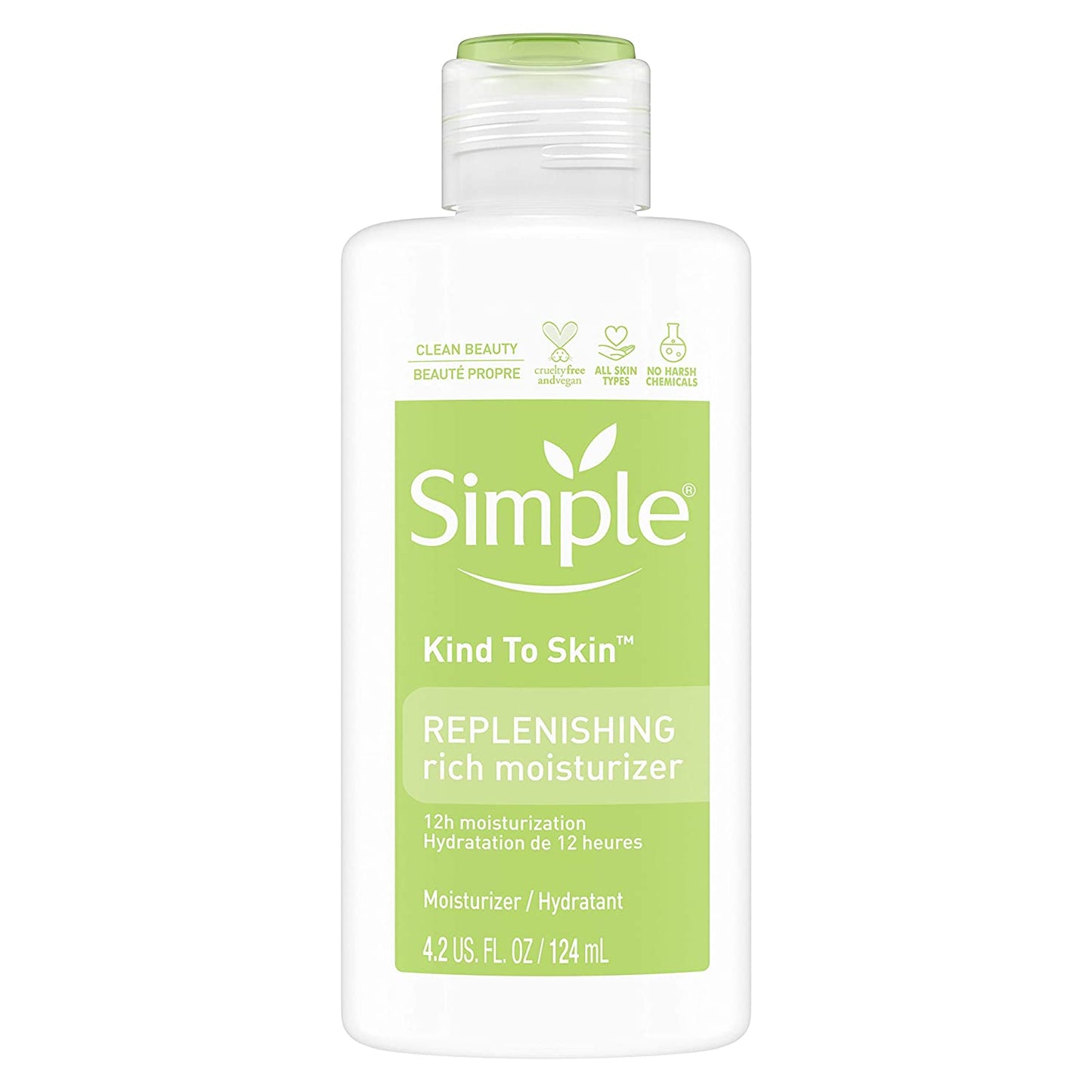 Simple Kind to Skin Face Moisturizer For Sensitive Skin Replenishing Rich 12-Hour Moisturization  124ml